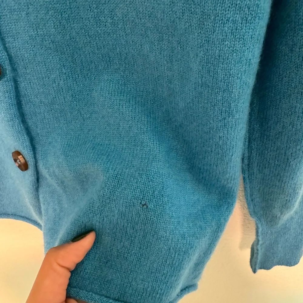 Free people Paloma Cashmere Cardigan 100% Cashmere women’s size Size blue NWOT - Picture 3 of 7